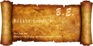 Bilitz Ernák névjegykártya